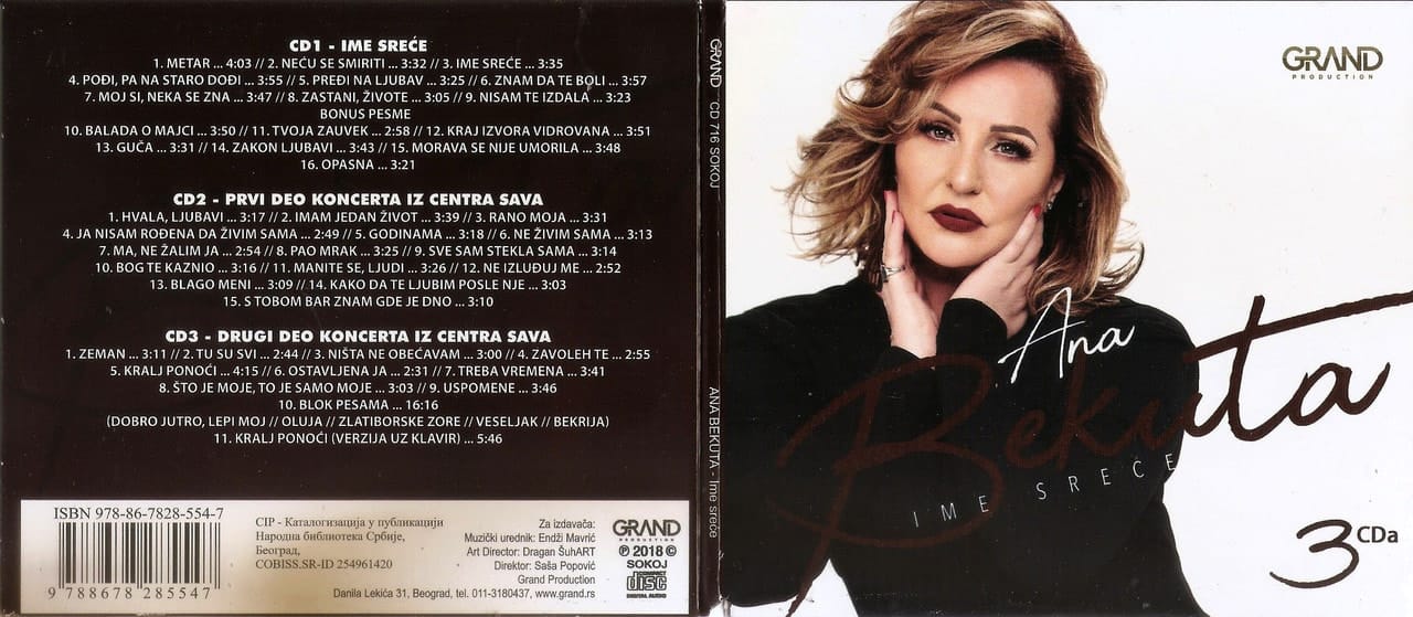 Omot albuma Ana Bekuta - Ime srece 3CD, 2018