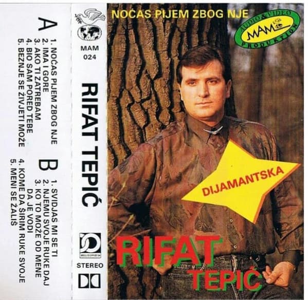 Omot Albuma Rifat Tepić 1993 - Noćas pijem zbog nje